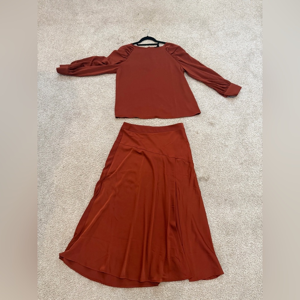 Banana Republic Rust Shirt & Skirt Set